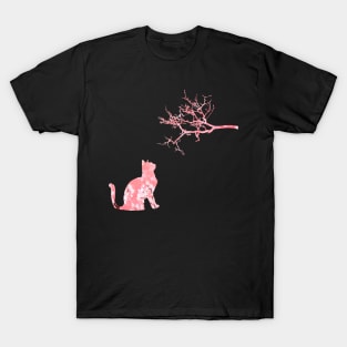 Kawaii Cat Cherry Blossom Anime Kitten Sakura Japanese T-Shirt